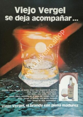 CARTEL PUBLICITARIO VINTAGE DE BRANDY VIEJO VERGEL 1970s /4
