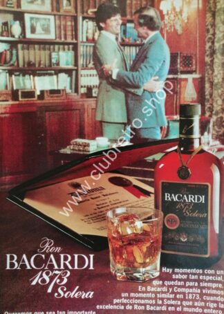 CARTEL PUBLICIDAD RETRO DE RON BACARDI SOLERA 1970s N14