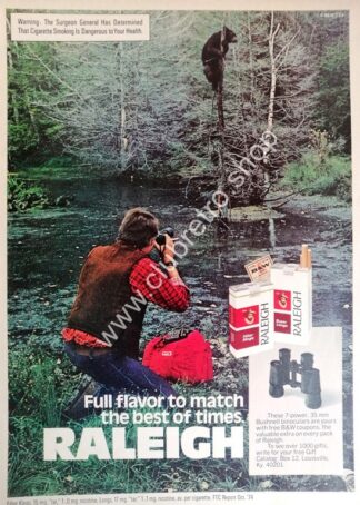 CARTEL DE PUBLICIDAD RETRO DE CIGARROS RALEIGH 1970s /10