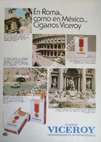 CARTEL DE PUBLICIDAD RETRO DE CIGARROS VICEROY AÑOS 60s /4