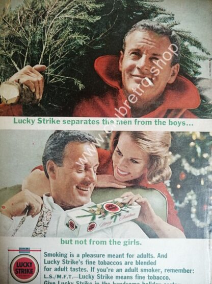 CARTEL DE PUBLICIDAD RETRO DE CIGARROS LUCKY STRIKE AÑOS 60s /2