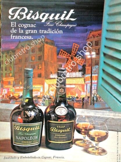 CARTEL PUBLICIDAD RETRO DE CHAMPAGNE BISQUIT. NAPOLEON 1970s N13 /RARO