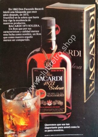 CARTEL PUBLICITARIO VINTAGE BRANDY BACARDI SOLERA 1970s /N9