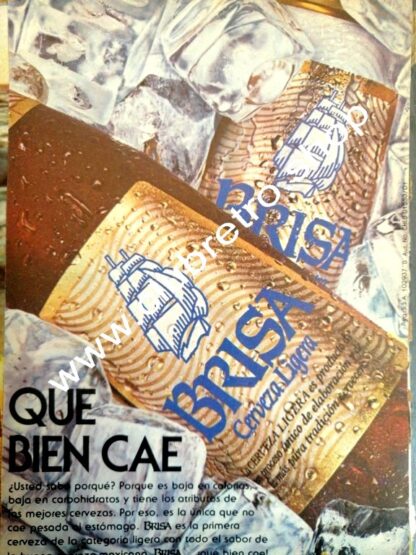 AFICHE RETRO ORIGINAL DE CERVEZA BRISA AÑOS 70s /1