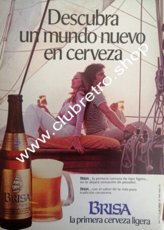 AFICHE RETRO ORIGINAL DE CERVEZA BRISA AÑOS 70s /2