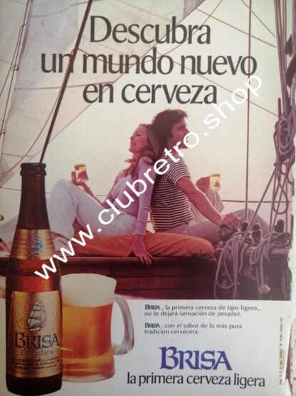 AFICHE RETRO ORIGINAL DE CERVEZA BRISA AÑOS 70s /2