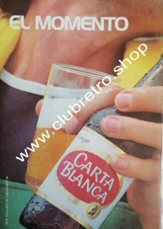 AFICHE RETRO ORIGINAL DE CERVEZA CARTA BLANCA 1970s /8