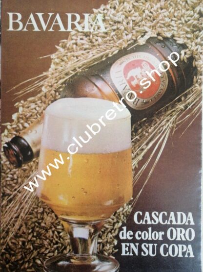 CARTEL RETRO ORIGINAL DE CERVEZA BAVARIA 1970s /10