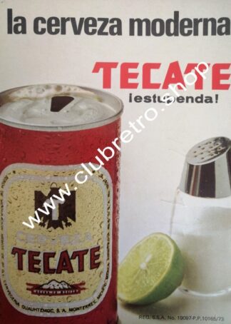 CARTEL RETRO ORIGINAL DE CERVEZA TECATE 1970s /9