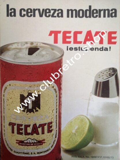 CARTEL RETRO ORIGINAL DE CERVEZA TECATE 1970s /9