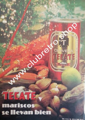 CARTEL RETRO ORIGINAL DE CERVEZA TECATE 1970s /14