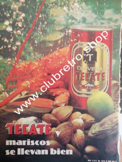 CARTEL RETRO ORIGINAL DE CERVEZA TECATE 1970s /14