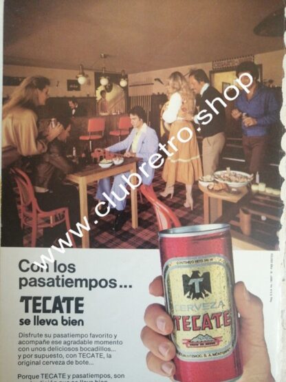 CARTEL RETRO ORIGINAL DE CERVEZA TECATE 1970s /15