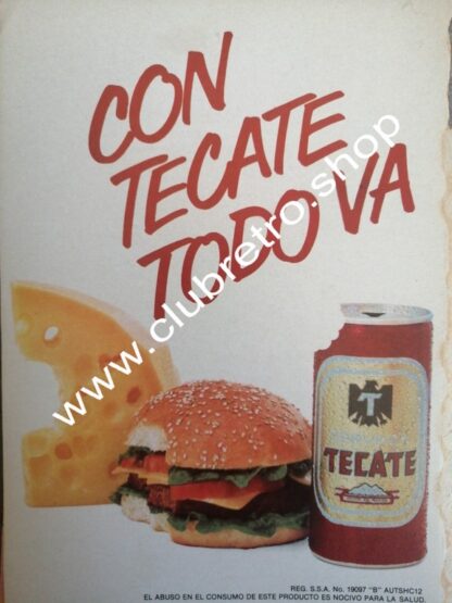 CARTEL RETRO ORIGINAL DE CERVEZA TECATE 1970s /16