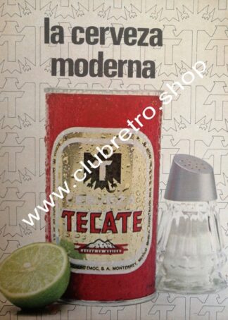 CARTEL RETRO ORIGINAL DE CERVEZA TECATE 1970s /13