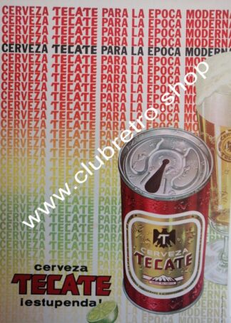 CARTEL RETRO ORIGINAL DE CERVEZA TECATE 1970s /18