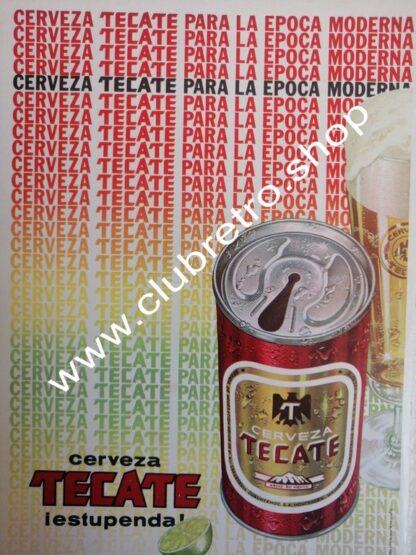 CARTEL RETRO ORIGINAL DE CERVEZA TECATE 1970s /18