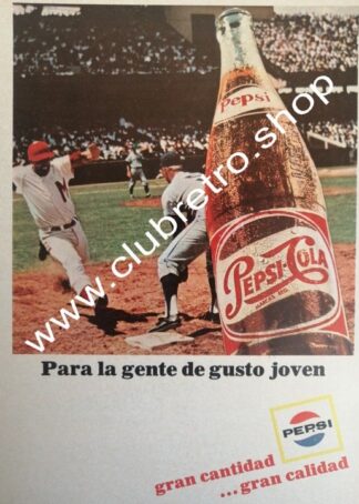 CARTEL VINTAGE ORIGINAL DE PEPSI COLA 1960s BEISBOL /2