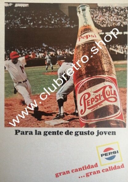 CARTEL VINTAGE ORIGINAL DE PEPSI COLA 1960s BEISBOL /2