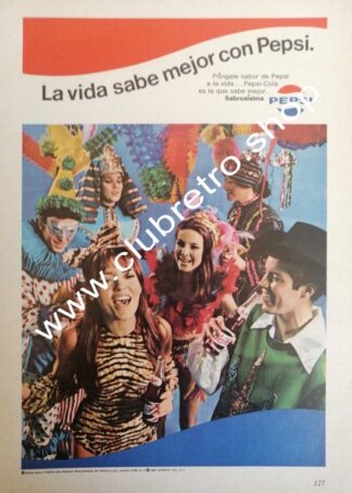 CARTEL VINTAGE ORIGINAL DE PEPSI COLA 1960s /6