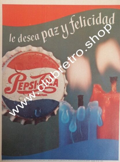 CARTEL VINTAGE ORIGINAL DE PEPSI COLA 1960s /4