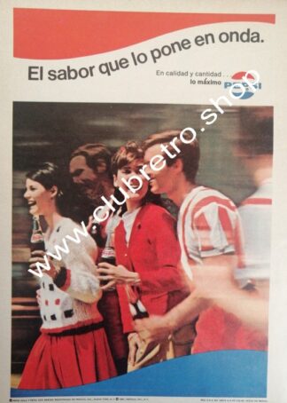 CARTEL VINTAGE ORIGINAL DE PEPSI COLA 1960s /8