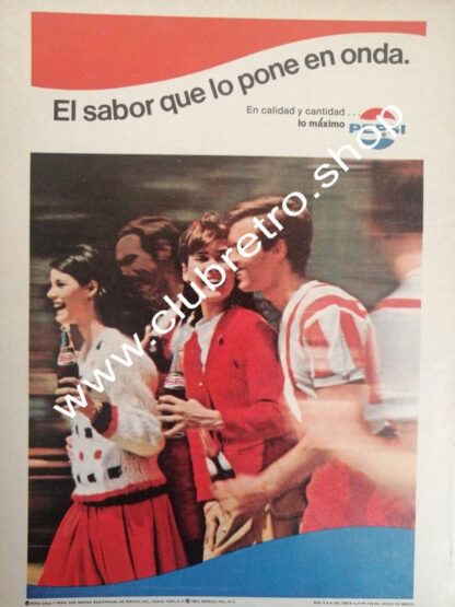 CARTEL VINTAGE ORIGINAL DE PEPSI COLA 1960s /8
