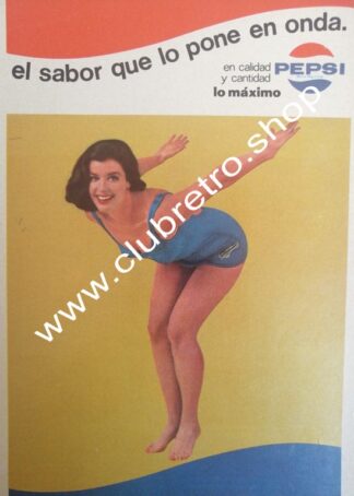 CARTEL VINTAGE ORIGINAL DE PEPSI COLA 1960s /11