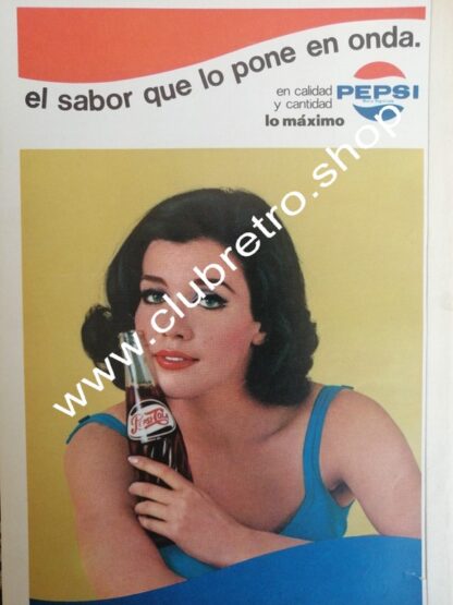 CARTEL VINTAGE ORIGINAL DE PEPSI COLA 1960s /12
