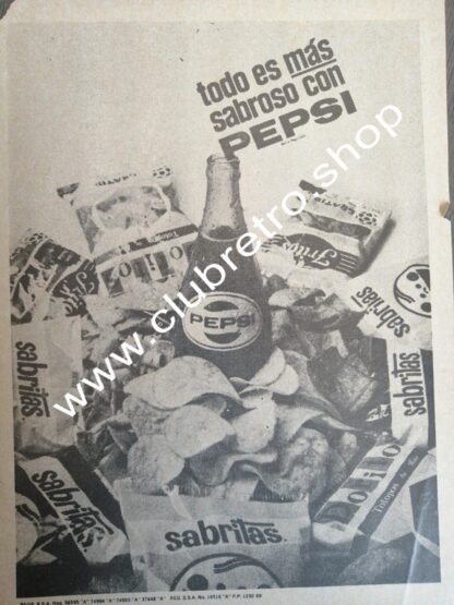 CARTEL VINTAGE ORIGINAL DE PEPSI COLA 1960s /13 RARO