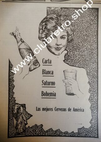 AFICHE PUBLICIDAD ANTIGUA. CERVECERIA CUAUHTEMOC 1911
