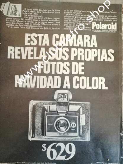 CARTEL PUBLICIDAD RETRO DE CAMARAS POLAROID COLOR PACK II. 1979 /1