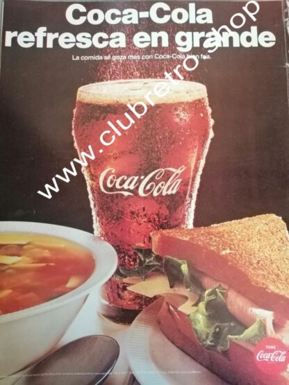 CARTEL RETRO ORIGINAL COCA COLA AÑOS 60s /1