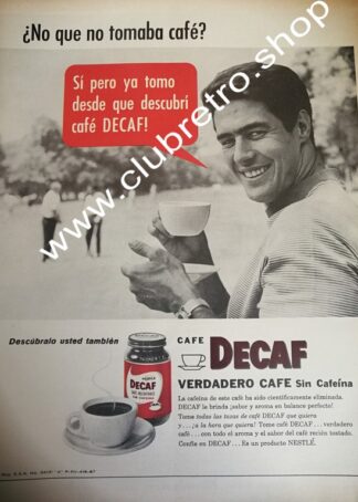 CARTEL RETRO ORIGINAL NESCAFE DECAF AÑOS 60s
