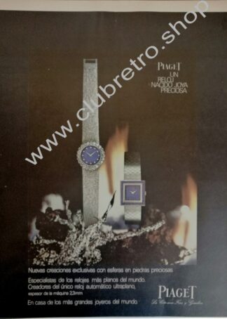 CARTEL RETRO ORIGINAL RELOJES PIAGET 1960s PUBLICIDAD VINTAGE