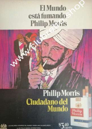 CARTEL PUBLICIDAD RETRO ORIGINAL. CIGARROS PHILIP MORRIS 1960s