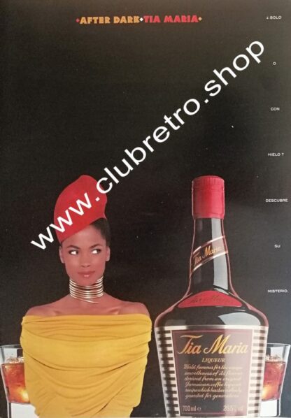 CARTEL PUBLICIDAD RETRO ORIGINAL. LICOR TIA MARIA 1980s