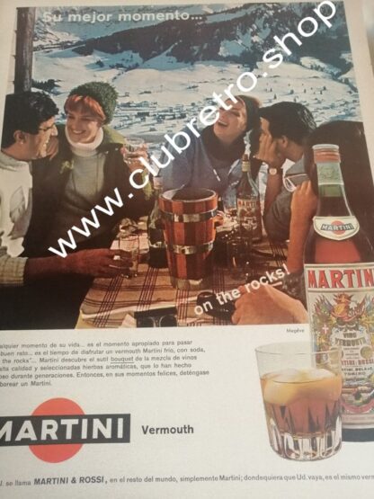CARTEL PUBLICIDAD RETRO ORIGINAL. VINOS MARTINI 1960s /1