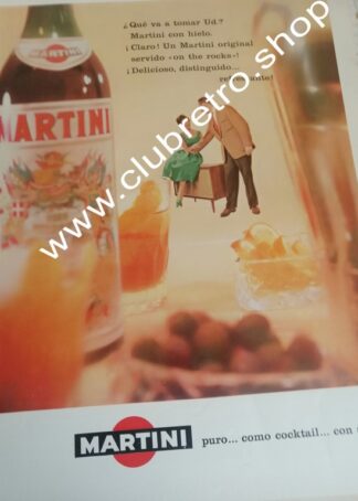 CARTEL PUBLICIDAD RETRO ORIGINAL. VINOS MARTINI 1960s /2