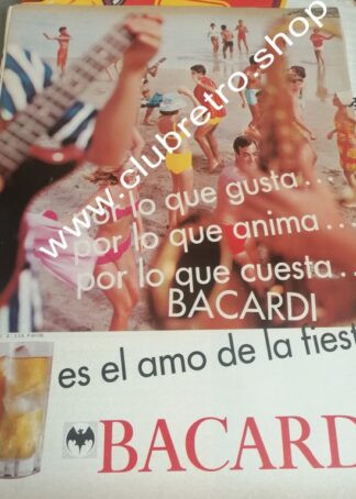 CARTEL PUBLICIDAD RETRO ORIGINAL RON BACARDI 1960s /4