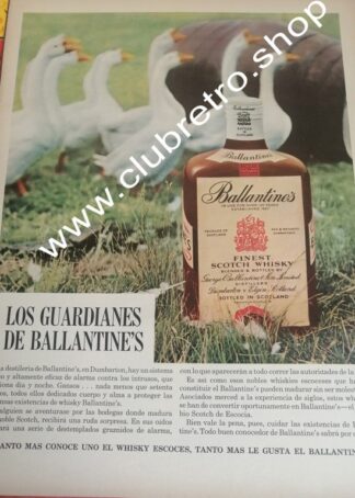 CARTEL DE PUBLICIDAD RETRO ORIGINAL WHISKY BALLANTINES 1950s /13