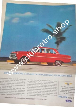 AFICHE DE PUBLICIDAD VINTAGE AUTOS FORD FALCON 1963