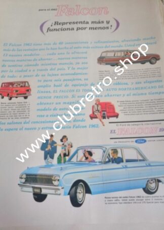 AFICHE DE PUBLICIDAD VINTAGE AUTOS FORD FALCON 1962