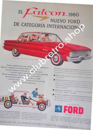 AFICHE DE PUBLICIDAD VINTAGE AUTOS FORD FALCON 1960