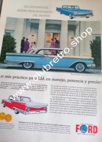 AFICHE DE PUBLICIDAD VINTAGE AUTOS CHEVROLET FAIRLANE 500 1959