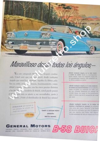 AFICHE DE PUBLICIDAD VINTAGE AUTOS CHEVROLET BUISK 1958 (copia)