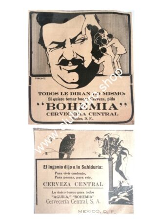 RARO. 2 AFICHES ANTIGUOS CERVECERIA CENTRAL 1920