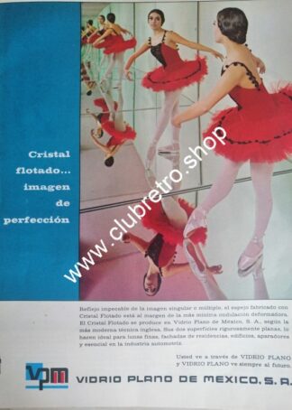 AFICHE DE PUBLICIDAD ANTIGUA VIDRIO PLANO DE MEXICO S.A 1969