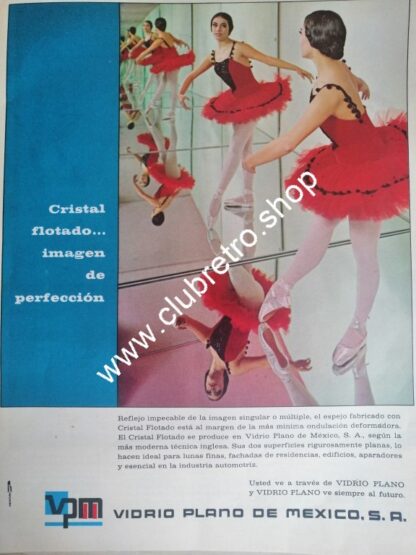 AFICHE DE PUBLICIDAD ANTIGUA VIDRIO PLANO DE MEXICO S.A 1969
