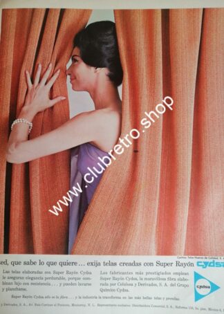 AFICHE DE PUBLICIDAD ANTIGUA CELULOSA Y DERIVADOS CYDSA 1961